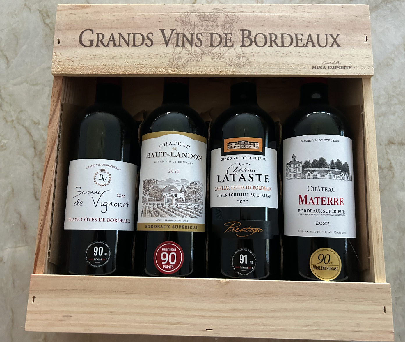Four bottles of Premium Wine from Bordeaux