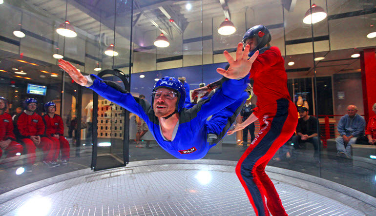 iFly indoor parachuting experience.