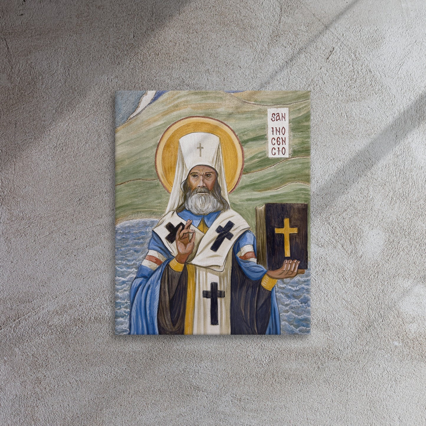 Saint Innocent of PM - Santo Inocencio - Buon Fresco Sgraffito Icon