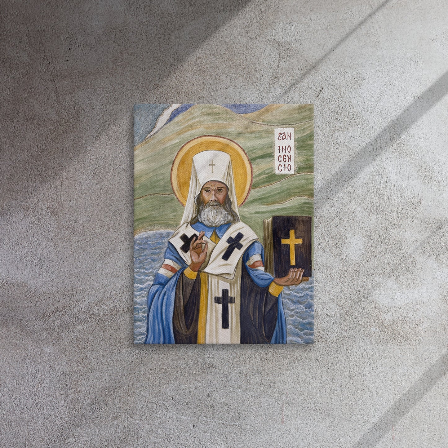 Saint Innocent of PM - Santo Inocencio - Buon Fresco Sgraffito Icon
