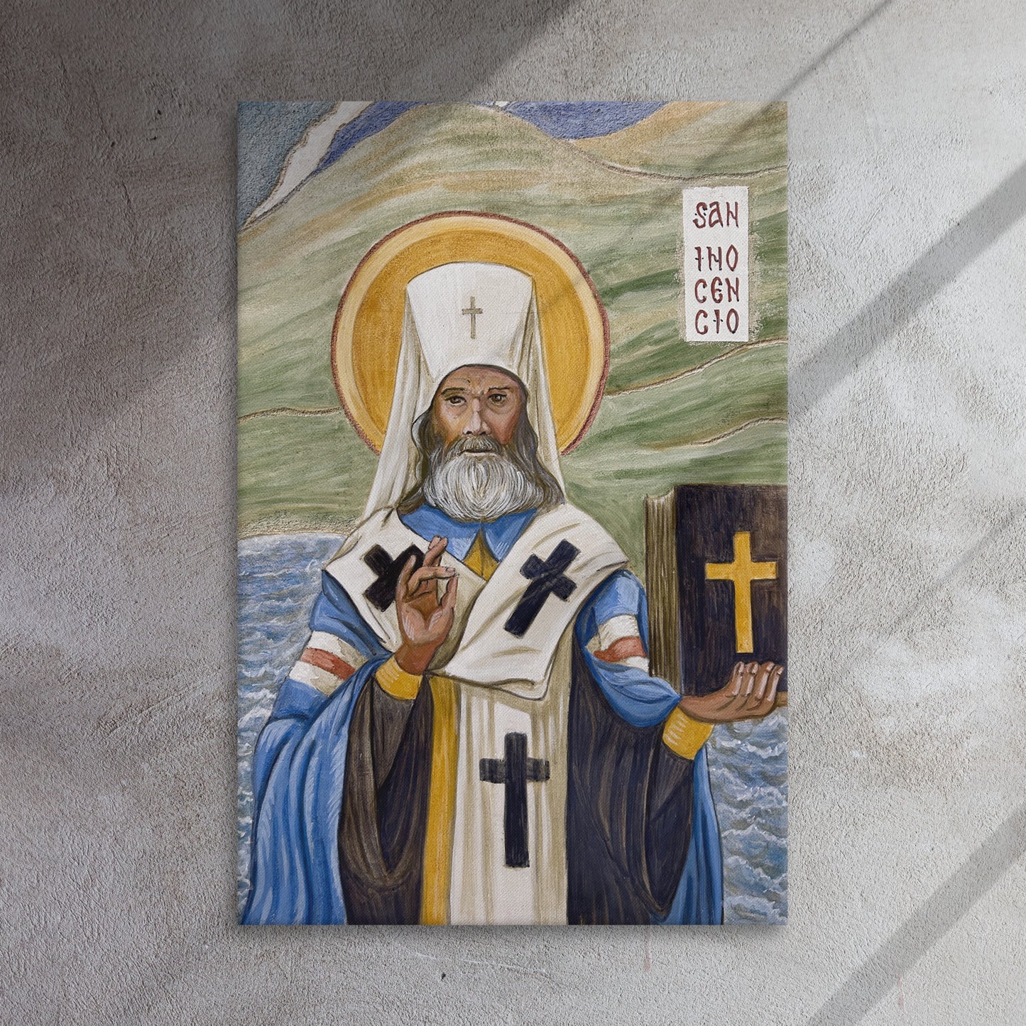 Saint Innocent of PM - Santo Inocencio - Buon Fresco Sgraffito Icon