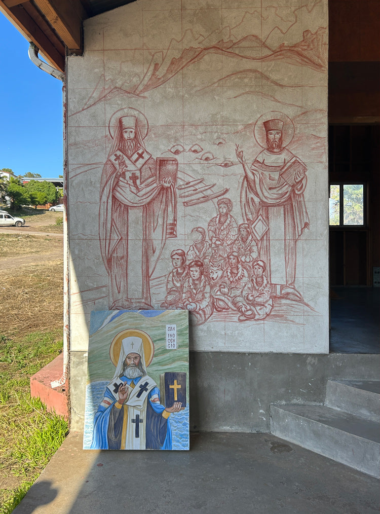 Saint Innocent of PM - Santo Inocencio - Buon Fresco Sgraffito Icon