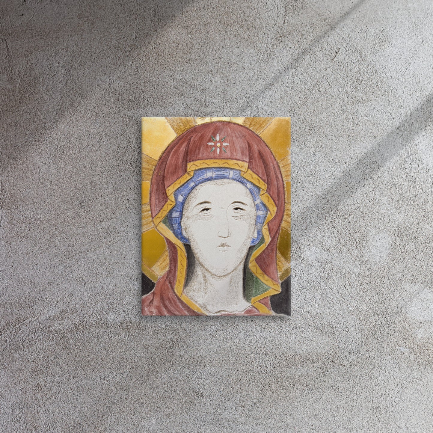 Panagia of the Missionary House - Sgraffito Fresco Icon