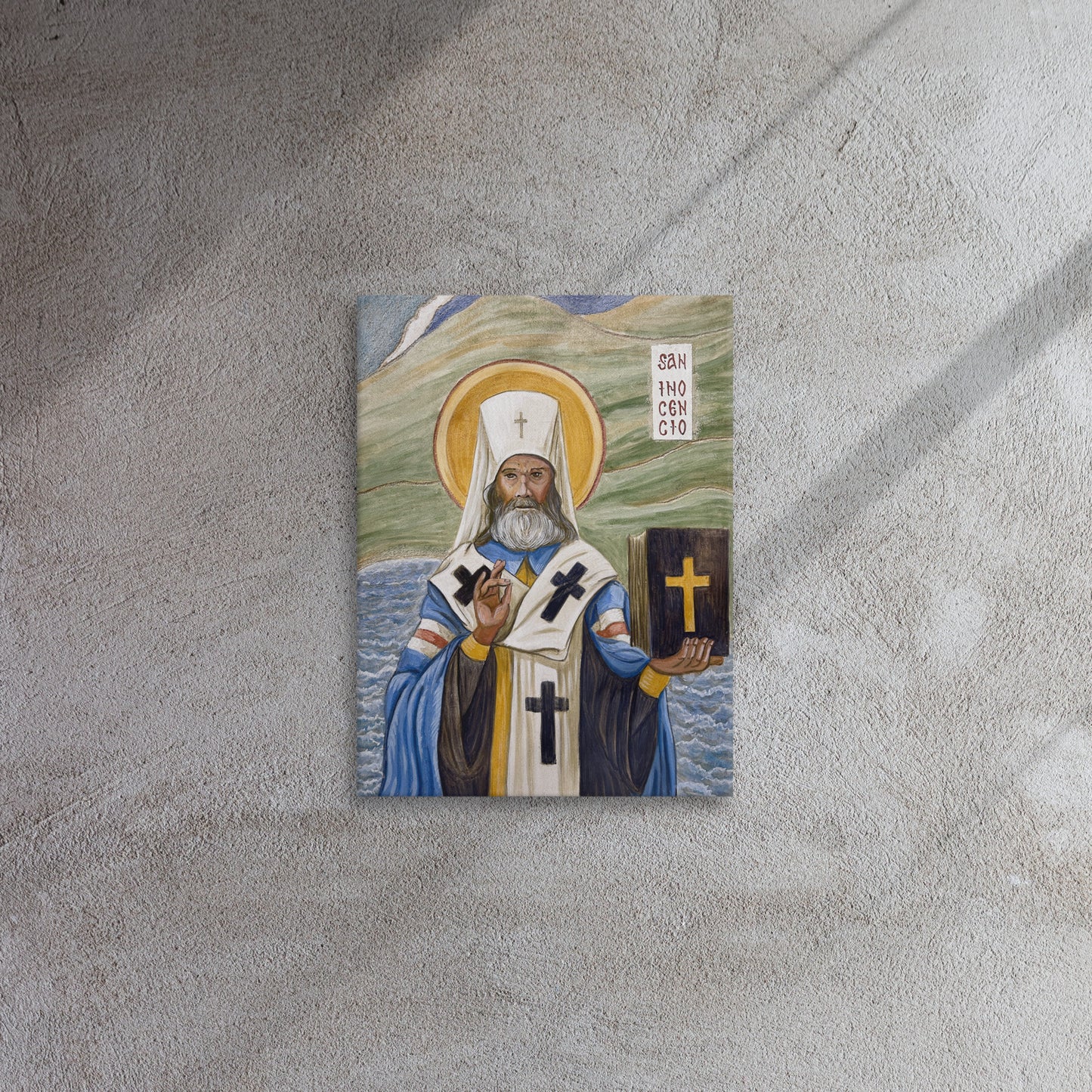 Saint Innocent of PM - Santo Inocencio - Buon Fresco Sgraffito Icon