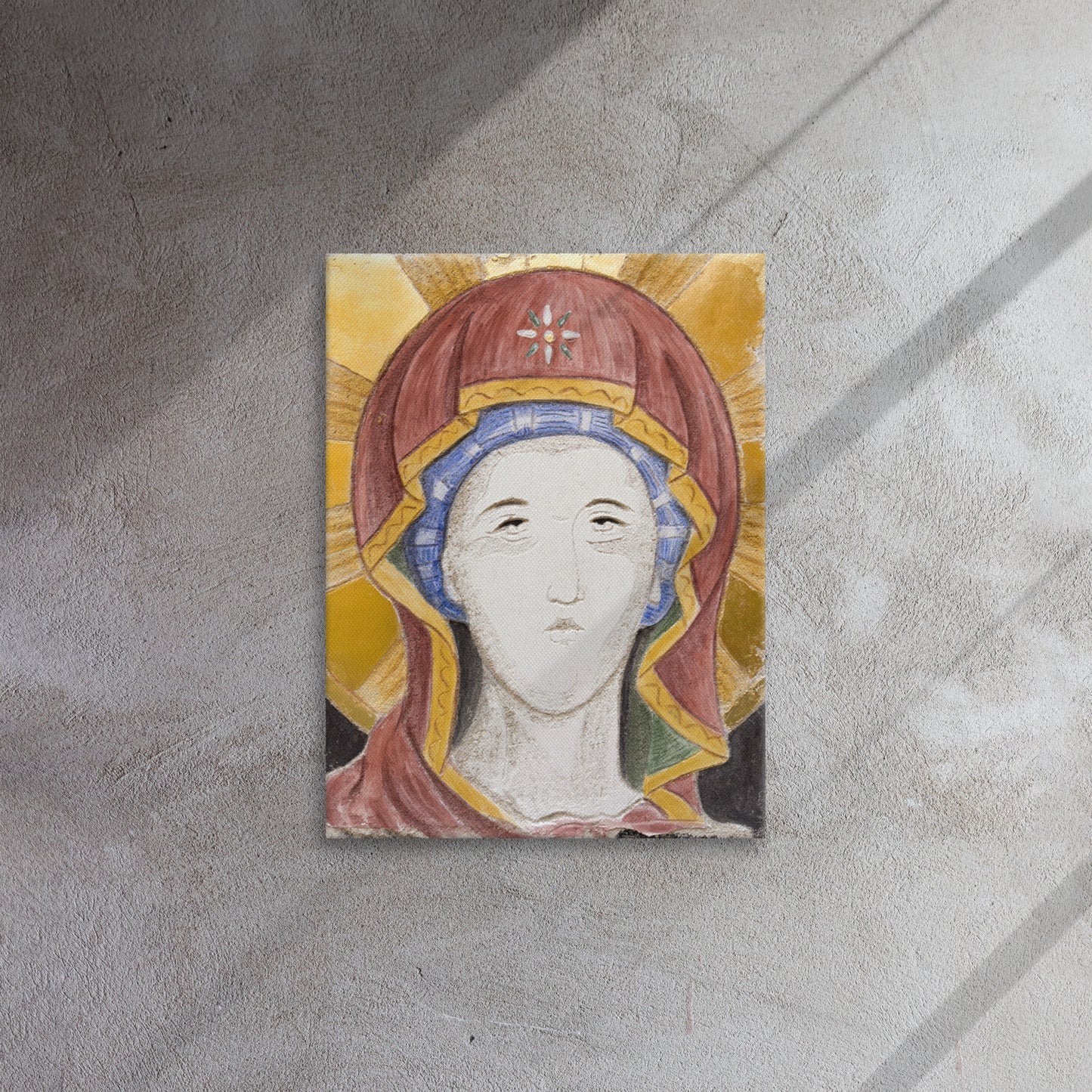 Panagia of the Missionary House - Sgraffito Fresco Icon